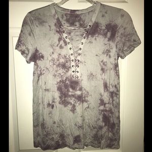AEO Soft & Sexy purple & gray tie dye t-shirt